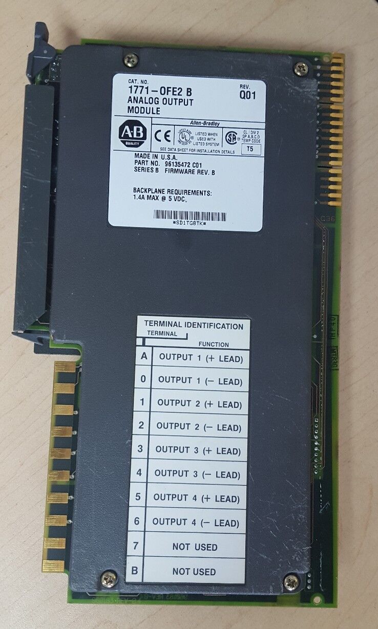 ALLEN-BRADLEY 1771-OFE2/B ANALOG OUTPUT MODULE 1771OFE2 REV. Q01