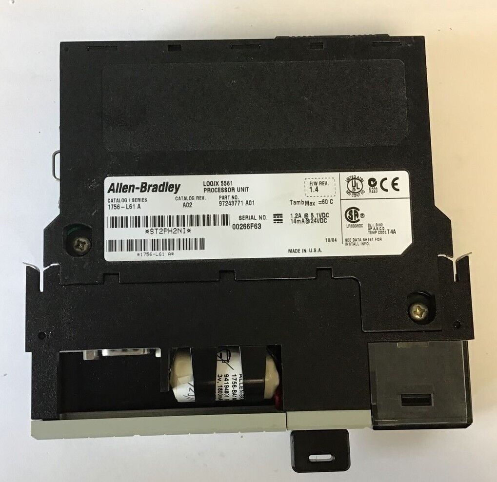 ALLEN BRADLEY 1756-L61 SER.A PROCESSOR UNIT F/W REV. 1.4 CAT.REV.A02