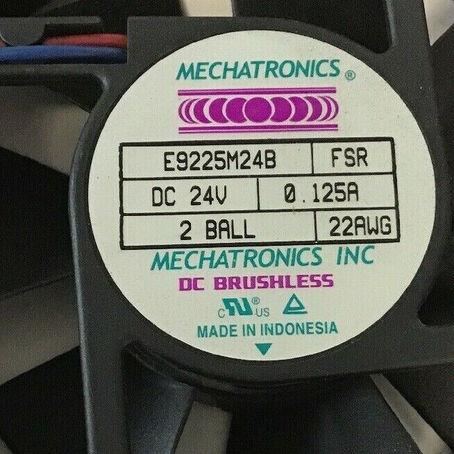 MECHATRONICS E9225M24B BRUSHLESS FAN 24VDC 0.125A 2 BALL 22AWG