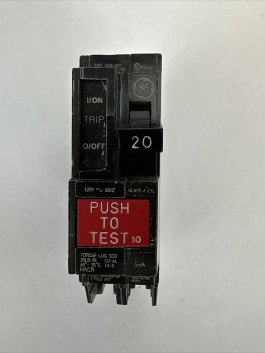 GE THQB1120GF GROUND FAULT CIRCUIT BREAKER 20AMP 120VAC 1P