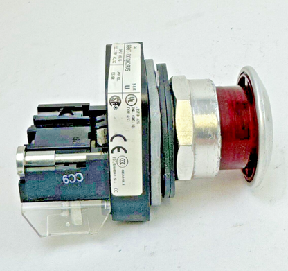 ALLEN-BRADLEY - 800T-FXTQH2RA5 SER. U - RED PUSH/PULL BUTTON *READ MISSING SCREW