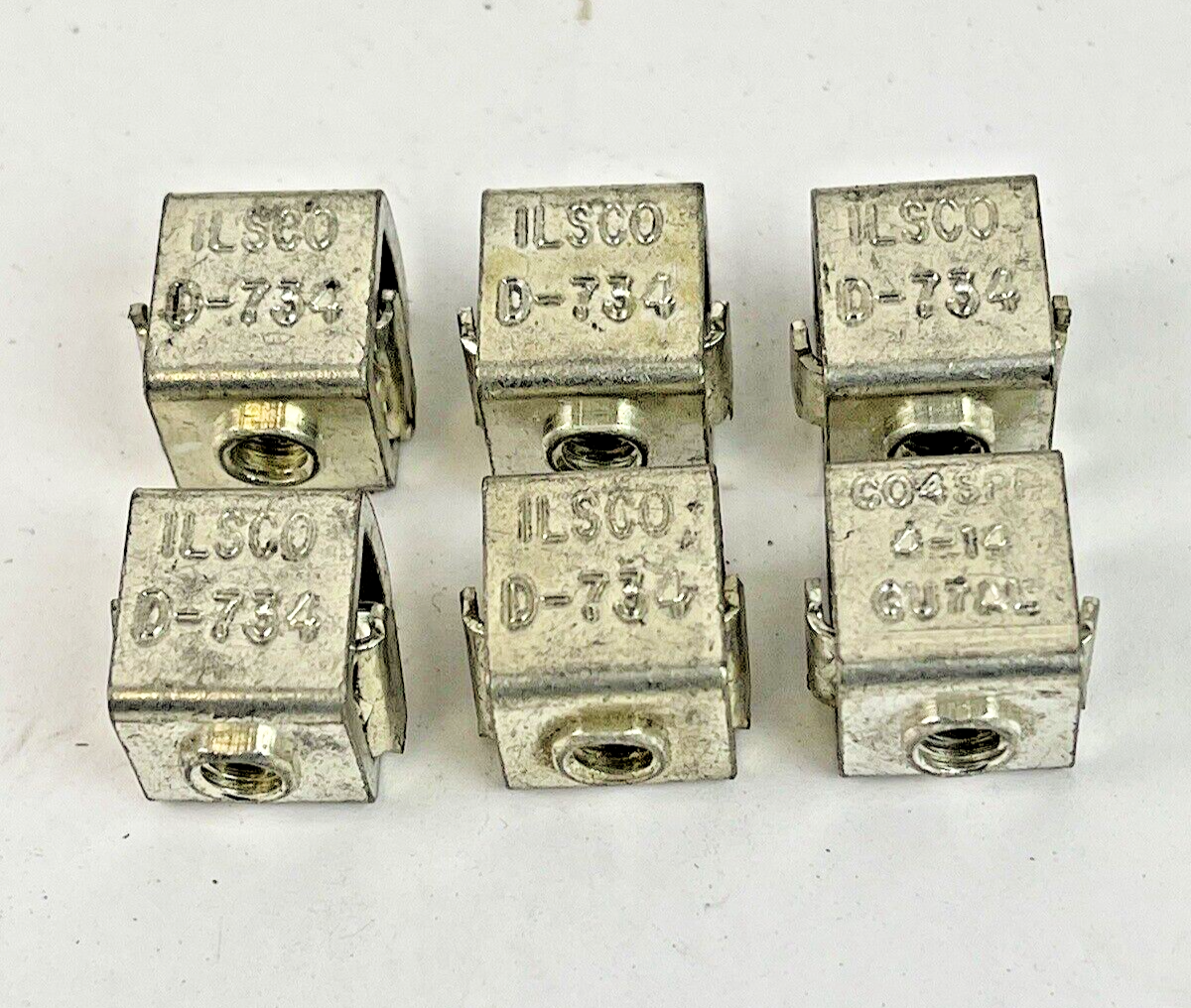 ILSCO *LOT OF 6* - D-734 - BREAKER LUGS - C04SPP, 4-14 CU/AL