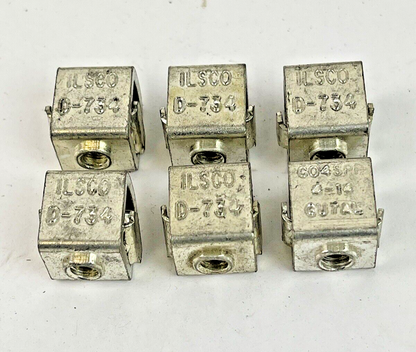 ILSCO *LOT OF 6* - D-734 - BREAKER LUGS - C04SPP, 4-14 CU/AL