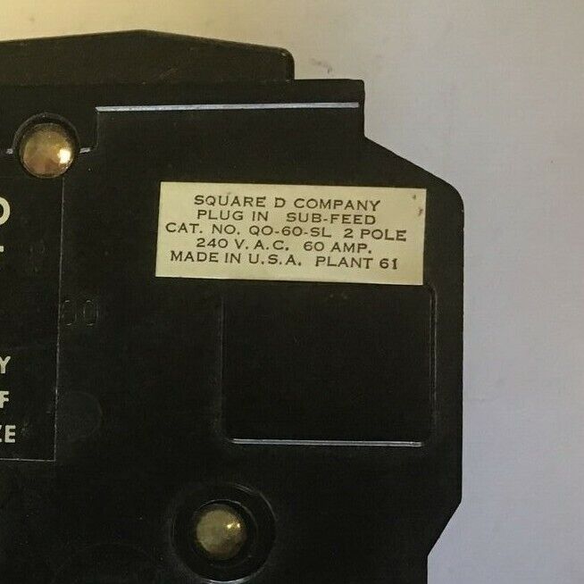 SQUARE D QO-60-SL PLUG IN SUB-FEED 240VAC 60AMP