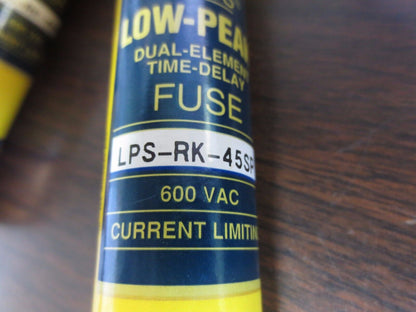 BUSSMANN LPS-RK-45SP LOW-PEAK DUAL-ELEMENT TIME-DELAY FUSE - LOT of 3