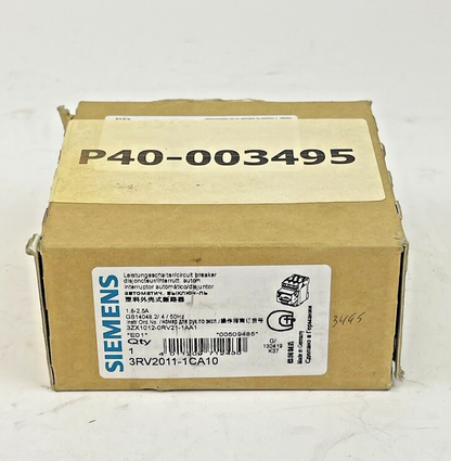 SIEMENS - 3RV2011-1CA10 - CIRCUIT BREAKER / MOTOR PROTECTOR