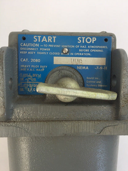 GOULD ITE 2080-VV8 PUSH BUTTON STATION 600VAC NEMA -7-9-11