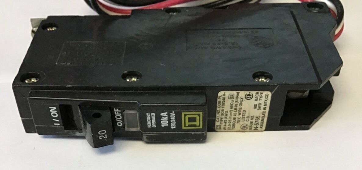 SQUARE D QOB120PL5393 CIRCUIT BREAKER 20A 120/240VAC 50/60HZ  1POLE