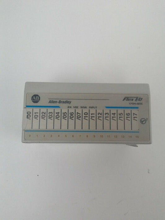 ALLEN BRADLEY 1794-IB16 FLEX I/O 24VDC SINK INPUT REV.A02 F/W REV.BLANK