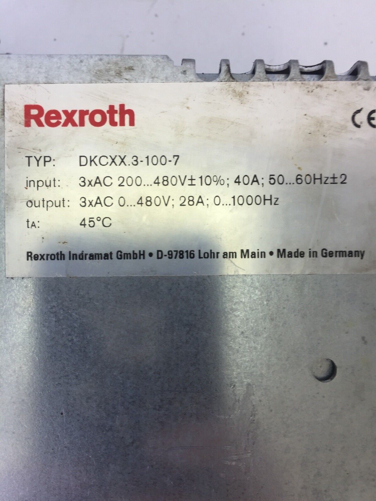INDRAMAT DKC06.3-100-7-FW ECO DRIVE REXROTH DKCXX.3-100-7 AC SERVO DRIVE