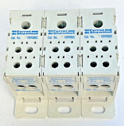 FERRAZ SHAWMUT *LOT OF 3* - FSPDB2C - POWER DISTRIBUTION BLOCK - 600VAC, 175A