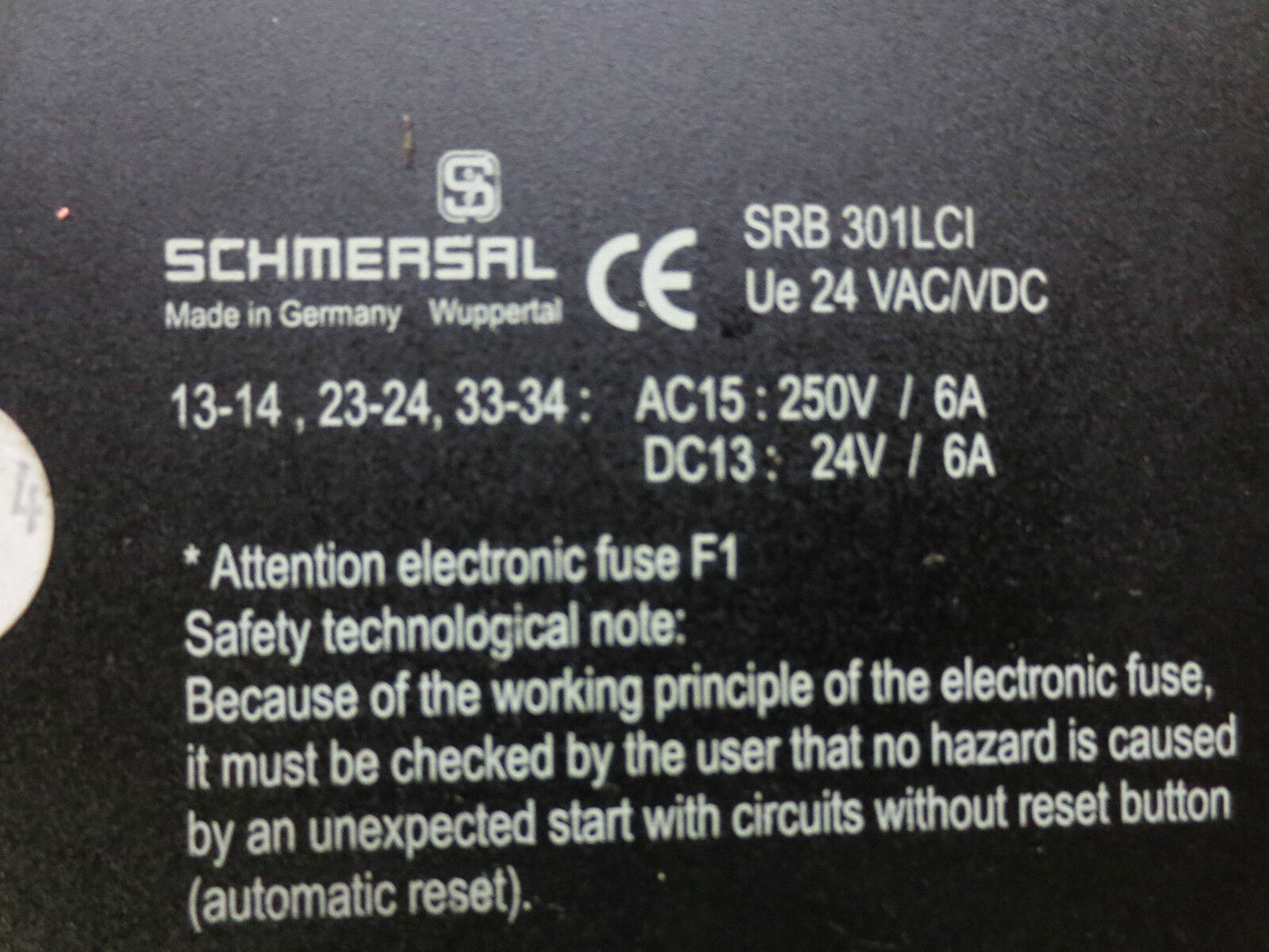 SCHMERSAL SRB301LCI SAFETY RELAY 24VAC/24VDC