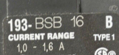 ALLEN-BRADLEY 193-BSB16 Ser. B  BIMETALLIC OVERLOAD RELAY 1.0-1.6A / NEW SURPLUS