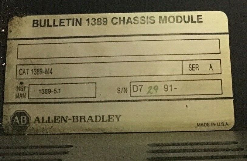 ALLEN BRADLEY 1389-M4 CHASS. SER. A 1389-5.1 W/EXTERNAL FANS MX3A3 COMAIR ROTRON