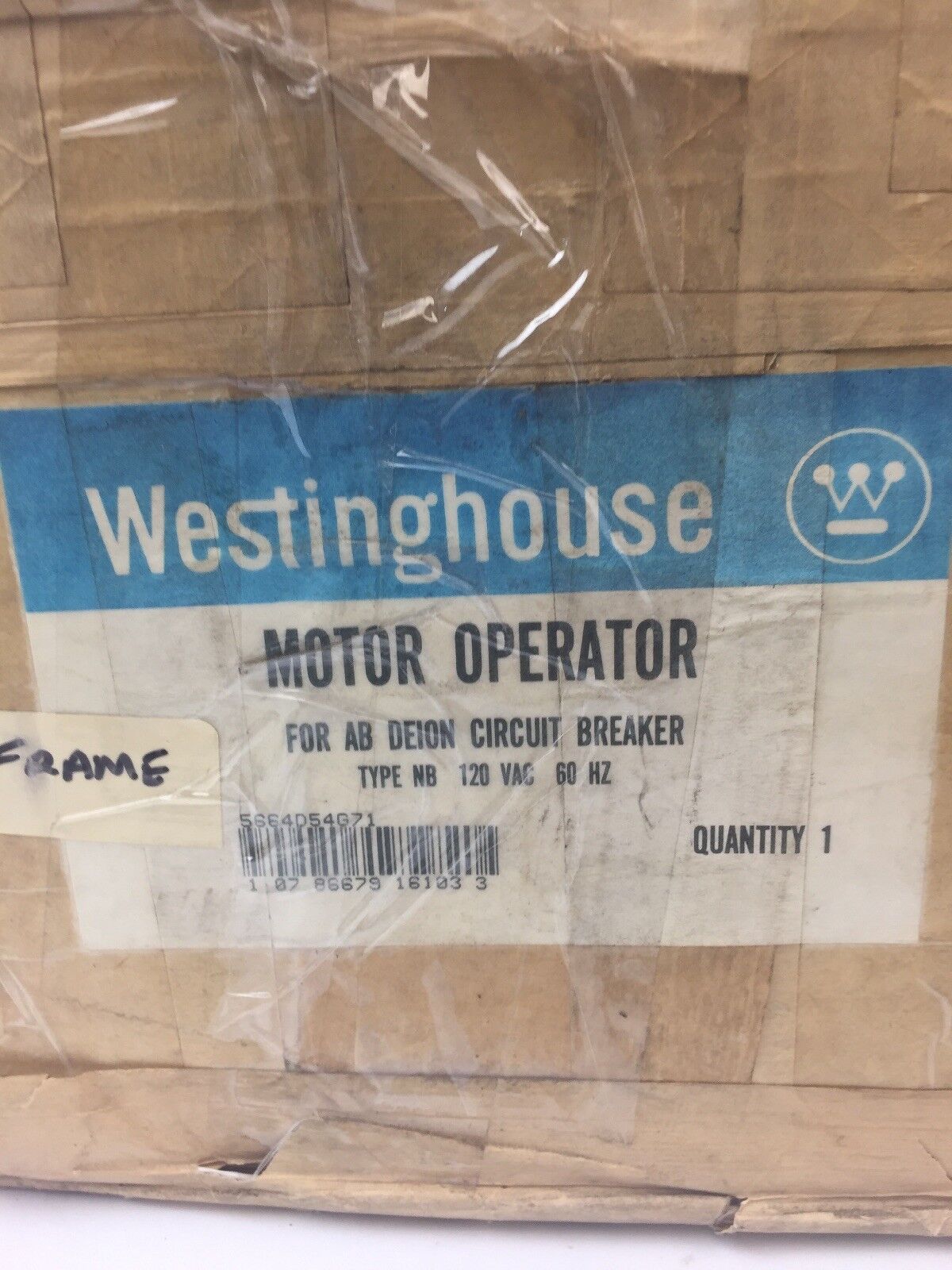 WESTINGHOUSE 5664D54G MOTOR OPERATOR FOR AB DE-ION CIRCUIT BREAKER 2 OR 3 POLE