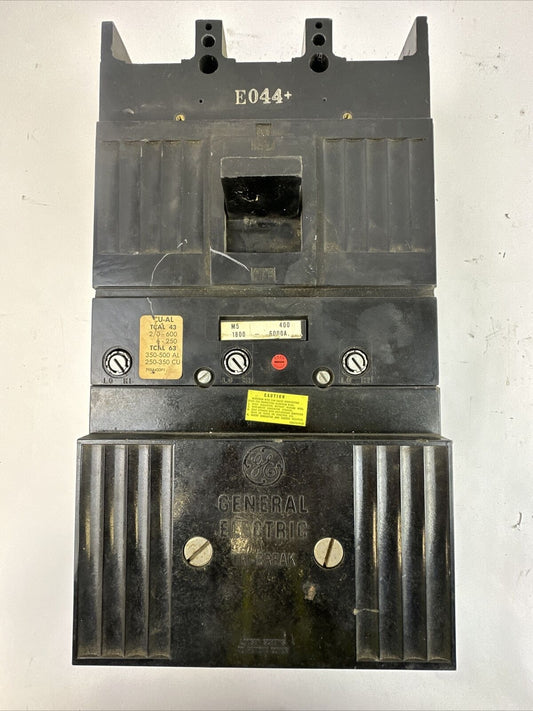 GE TB63F600 600A FRAME TRI-BREAK 600VAC 3POLE 400A TRIP A6KA