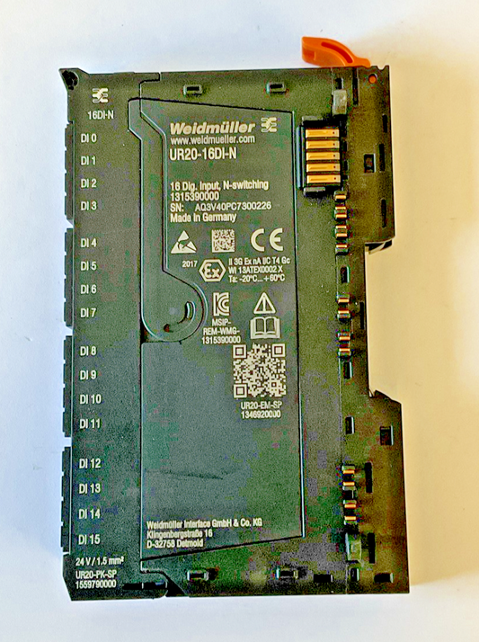 WEIDMULLER UR20-16DI-N DIGITAL INPUT MODULE 24V
