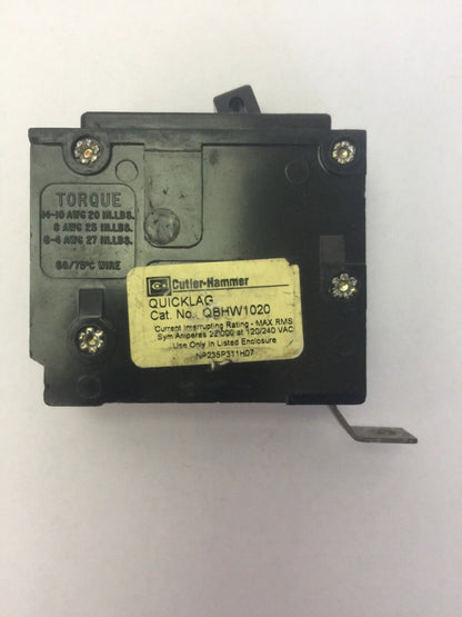 CUTLER HAMMER WESTINGHOUSE QBHW1020 CIRCUIT BREAKER 20A 120/240VAC 1P (LOT OF 4)
