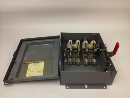 CUTLER HAMMER 4105H2432H, H.D. SAFETY SWITCH, 60A, 600VAC, 4 POLE, MAX H.P. 50