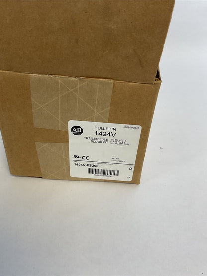ALLEN BRADLEY 1494V-DH622-A DISCONNECT SWITCH KIT FUSIBLE 200A 600V
