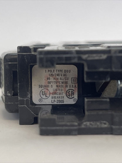SQUARE D QOU120 CIRCUIT BREAKER W/ VISI-TRIP INDICATOR 20A 120/240VAC 1P SER 2