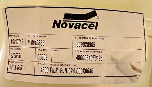 NOVACEL 48000610F0195 FILM 4800 PLN 24" x 640" ****LOTOF15****