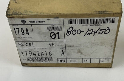 ALLEN BRADLEY 1794-IA16 INPUT MODULE SER.A 5VDC REV.A01 120VAC 20MA