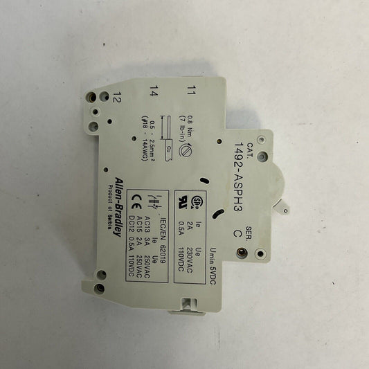 ALLEN BRADLEY 1492-ASPH3 SER C AUXILIARY SWITCH
