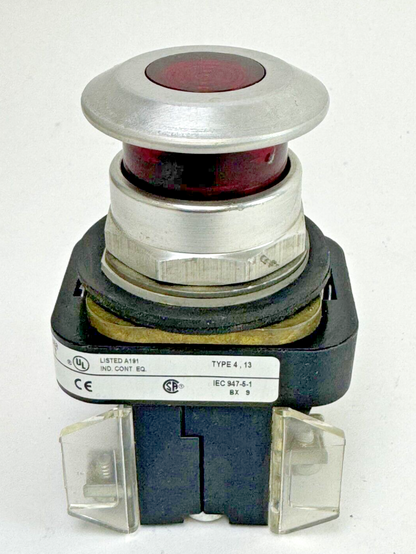 ALLEN-BRADLEY - 800T-FXQH24RA1 SER. T -RED MUSHROOM PUSH/PULL BUTTON W/ 800T-XA1