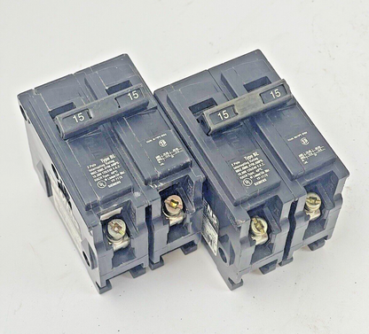 SIEMENS *LOT OF 2* - B215 - CIRCUIT BREAKERS -2 POLE, 15A, 240 VAC, 60Hz TYPE BL