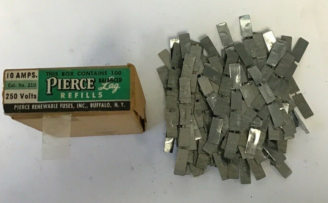 PIERCE 210 RENEWABLE FUSE LINKS 10A 250 VOLT REFILLS****LOTOF100***
