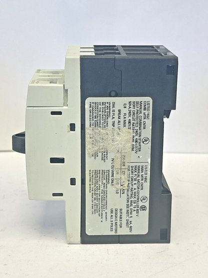 SIEMENS - 3RV1011-0HA10 & 3RV1901-1E-CIRCUIT BREAKER W/ SWITCH TRANSVERSE