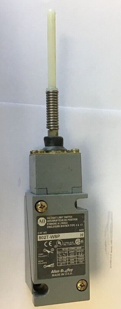 ALLEN BRADLEY 802T-WSP OILTIGHT LIMIT SWITCH SER.H W/40146-113-53 OPERATOR HEAD