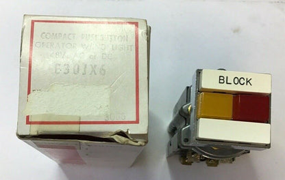 CUTLER-HAMMER E30JX6 PUSHBUTTON OPERATOR W/INDICATING LIGHT 48VAC/DC
