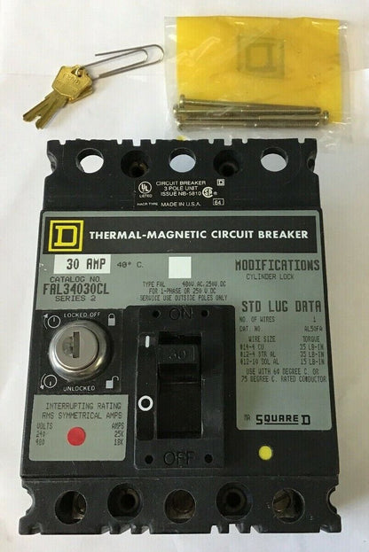 SQUARE D FAL340030CLF7 THERMAL MAGNETIC CIRCUIT BREAKER SERIES 2