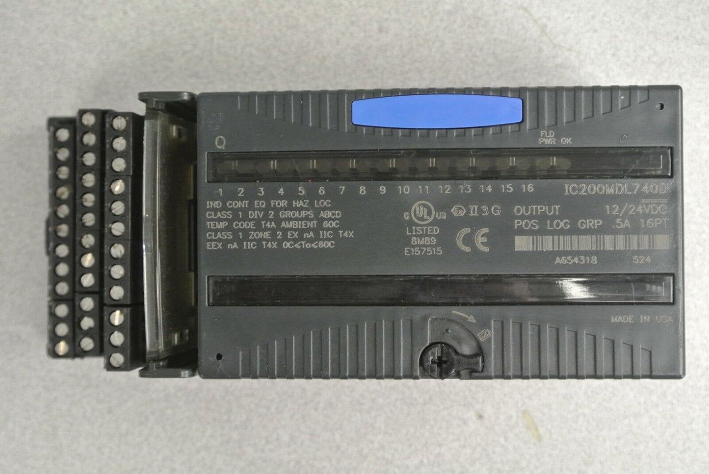 FANUC IC200MDL740D / OUTPUT MODULE / 12/24VDC / .5A / 16PT / POS LOG GRP