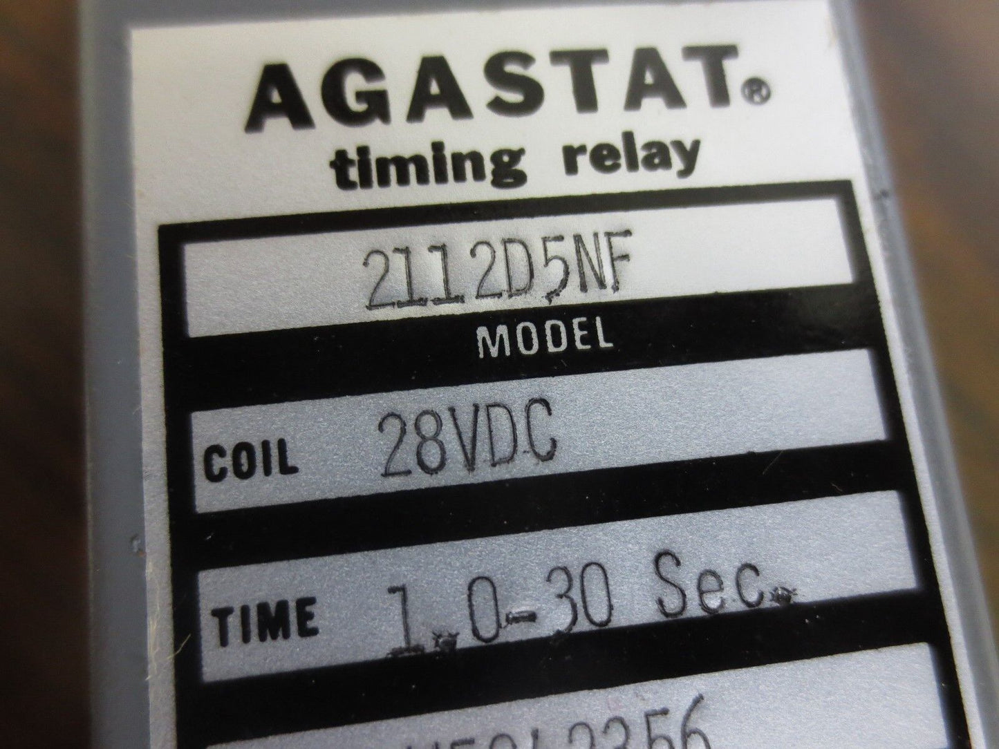 AGASTAT 2112D5NF MINIATURE TIMING RELAY 1.0 - 30 SECONDS, 28VDC - NEW SURPLUS