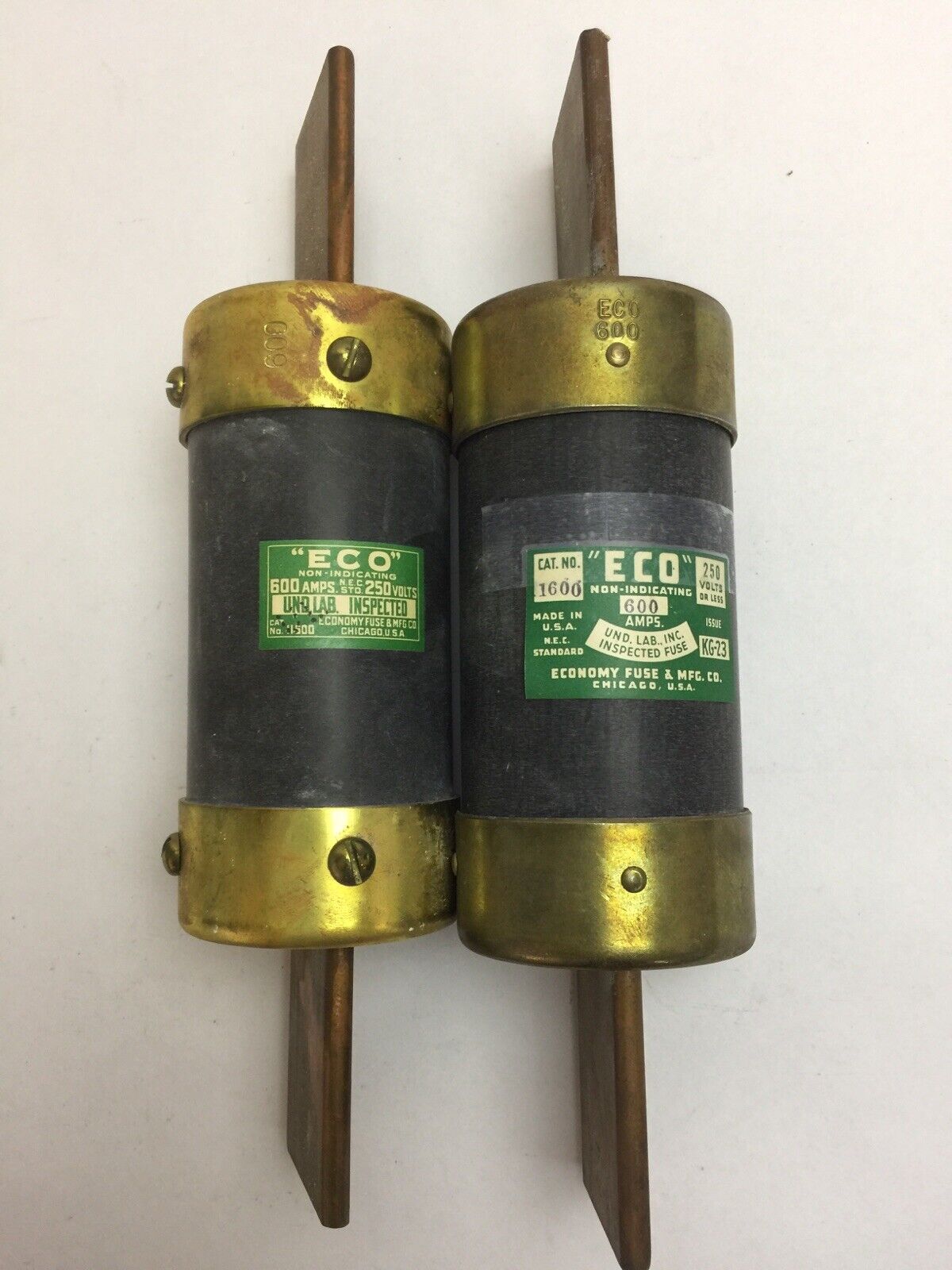 ECONOMY 11600 NON-INDICATING FUSE 600AMP 250VOLTS (LOT OF 2)