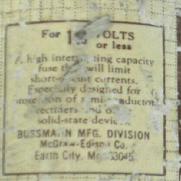 BUSS / BUSSMANN KAA800 RECTIFIER / SEMICONDUCTOR FUSE / 800A / 130V