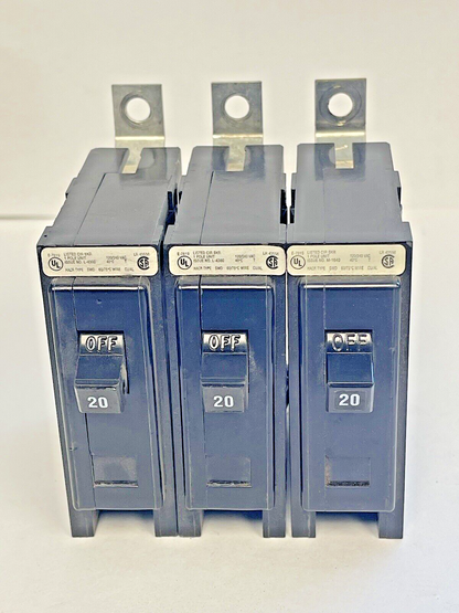 CUTLER-HAMMER WESTINGHOUSE *LOT OF 3* QBHW1020 - 20A/1 POLE/240 VAC/QUICKLAG-NEW