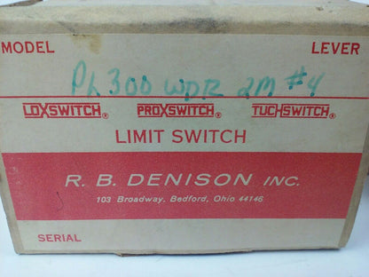 R.B.DENISON PL300WDR2M4, SERIES D,LOX-SWITCH LIMIT SWITCH,600V,NEW SURPLUS,PL300