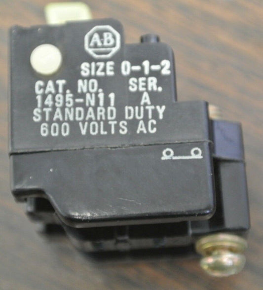 ALLEN-BRADLEY 1495-N11 / AUXILIARY CONTACT BLOCK / N.C. CONTACT / SIZE 0, 1, 2