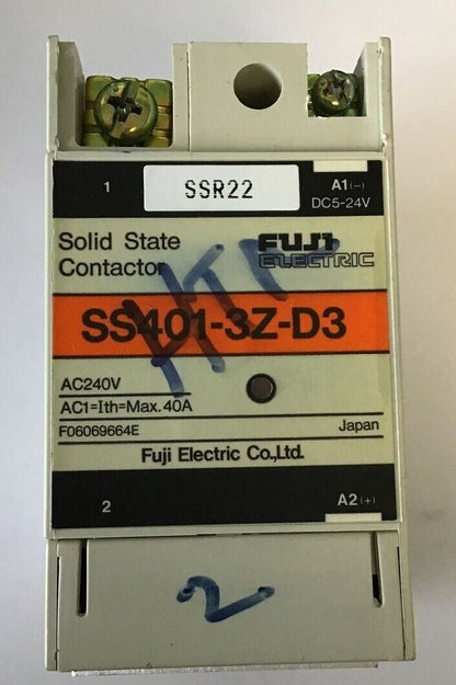 FUJI SS401-3Z-D3 SOLID STATE CONTACTOR 240VAC 5-24VDC 40A