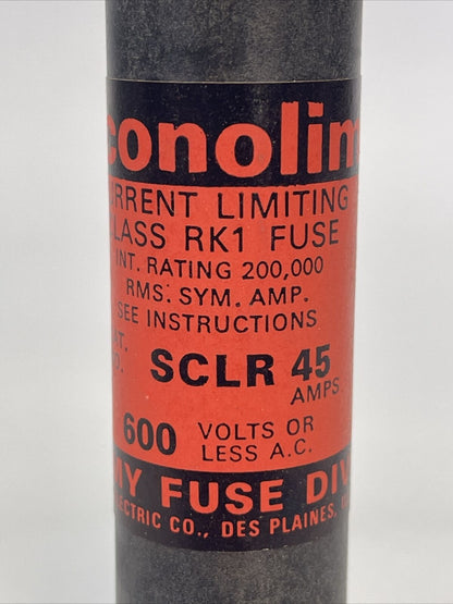 ECONOLIM SCLR45 CURRENT LIMITING CLASS RK1 FUSE 45AMP 600VAC (LOT OF 10)