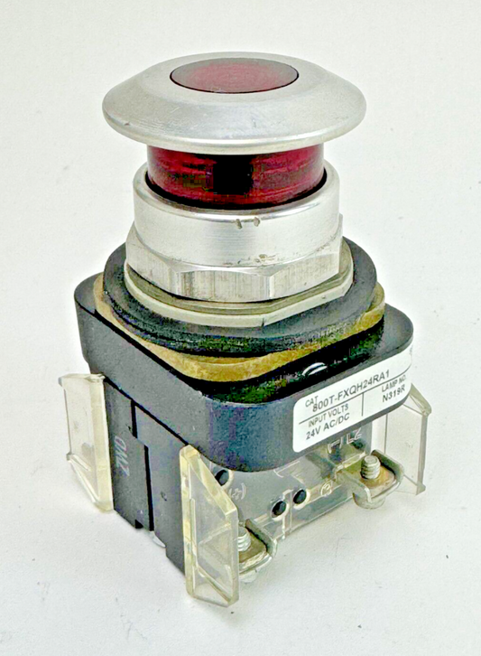 ALLEN-BRADLEY - 800T-FXQH24RA1 SER. T -RED MUSHROOM PUSH/PULL BUTTON W/ 800T-XA1