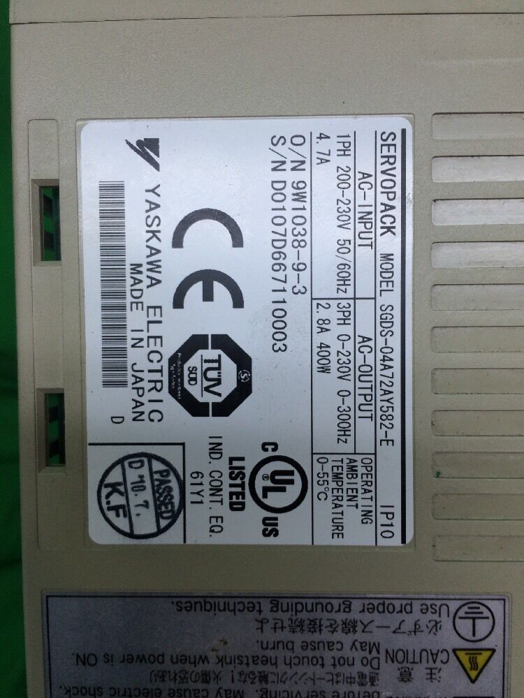 YASKAWA SERVOPACK SGDS-04A72AY582-E 200V 2.8Amp 400W