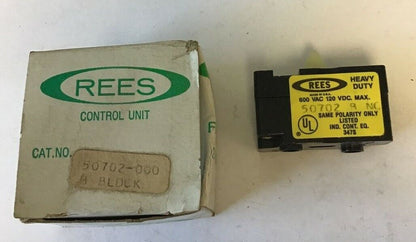 REES R REES 50702-000 CONTACT BLOCK / 1 N.C. ***LOTOF2***