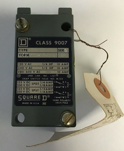 SQUARE D 9007 31032-451-51 HEAVY DUTY LIMIT SWITCH SERIES A