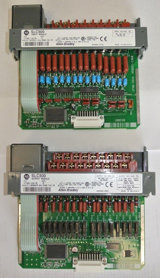 ALLEN-BRADLEY 1746-OA16 & 1746-IA16 - ONE EACH - OUTPUT & INPUT MODULES NO COVER