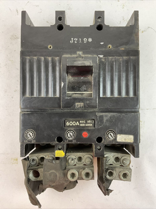 GE TJK63600 CIRCUIT BREAKER 600A 600VAC 3P W/ TJK636T600 TRIP UNIT
